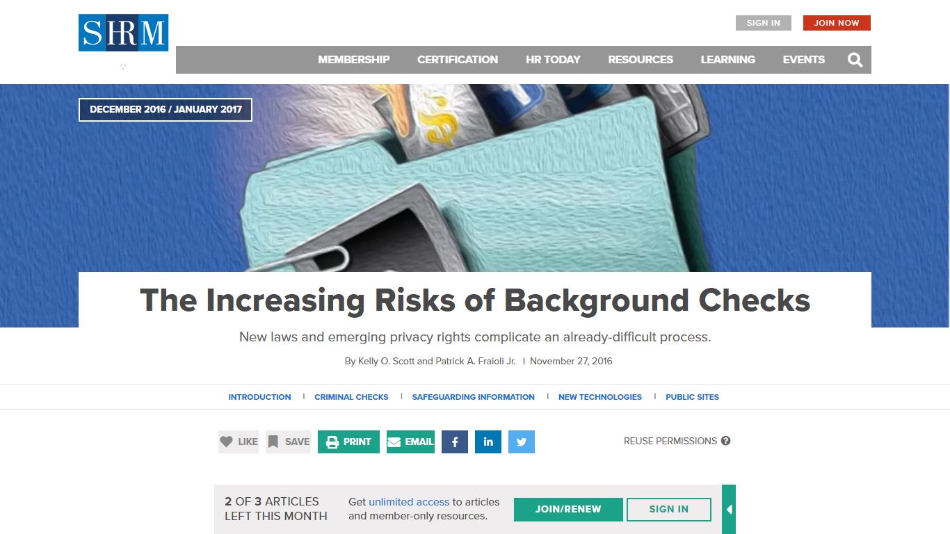 The Increasing Risks of Background Checks - SHRM